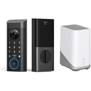 eufy Security Video Smart Lock E330 with HomeBase S380, 3-in-1 Camera+Doorbell+Fingerprint Keyless Entry Door Lock in Kuwait