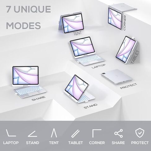typecase Touch Keyboard Case for iPad Air 11/Pro 11 Gen 1-4, 360° Rotating in Kuwait