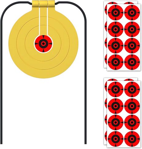 Atflbox Two in One Self-Healing Resetting Target, 8 Inch Gong High Caliber Spinner Target, Shooting Targets for Rifle, Pistol, Airgun, Handgun in Kuwait