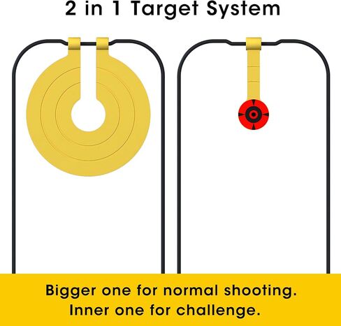 Atflbox Two in One Self-Healing Resetting Target, 8 Inch Gong High Caliber Spinner Target, Shooting Targets for Rifle, Pistol, Airgun, Handgun in Kuwait