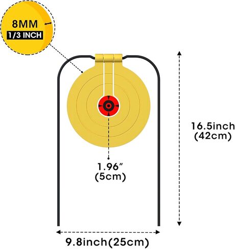 Atflbox Two in One Self-Healing Resetting Target, 8 Inch Gong High Caliber Spinner Target, Shooting Targets for Rifle, Pistol, Airgun, Handgun in Kuwait