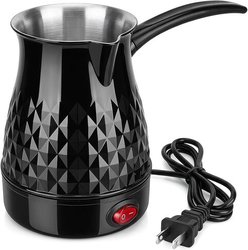 TROUVAILLE Portable Coffee Pot, Anti Scald Even Heating Coffee Maker, Portable Coffee Pot with Removable Handle 600ml in Kuwait