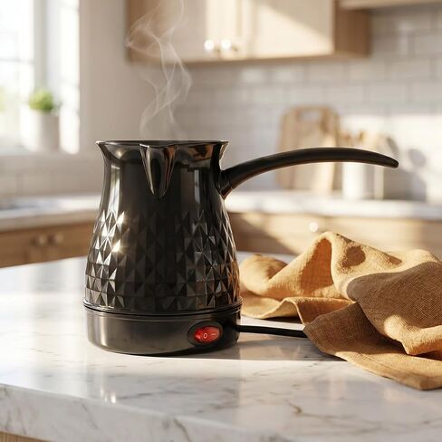 TROUVAILLE Portable Coffee Pot, Anti Scald Even Heating Coffee Maker, Portable Coffee Pot with Removable Handle 600ml in Kuwait
