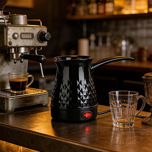 TROUVAILLE Portable Coffee Pot, Anti Scald Even Heating Coffee Maker, Portable Coffee Pot with Removable Handle 600ml in Kuwait