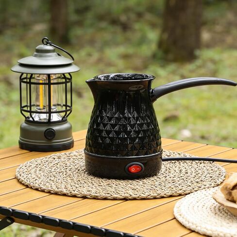 TROUVAILLE Portable Coffee Pot, Anti Scald Even Heating Coffee Maker, Portable Coffee Pot with Removable Handle 600ml in Kuwait