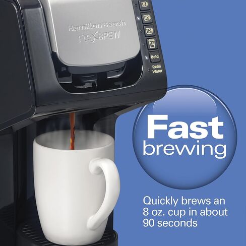 Hamilton Beach Gen 4 FlexBrew Single-Serve Coffee Maker with Removable Reservoir, Compatible with Pod Packs and Grounds, 50 oz., 4 Fast Brewing Options, Black in Kuwait