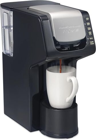 Hamilton Beach Gen 4 FlexBrew Single-Serve Coffee Maker with Removable Reservoir, Compatible with Pod Packs and Grounds, 50 oz., 4 Fast Brewing Options, Black in Kuwait