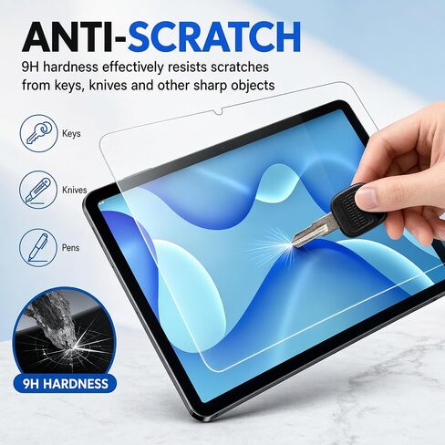 Bighan 2 Pack Screen Protector Compatible with Onn Onn 11" Core Tablet 2026 Model/ 11" Kids Tablet 2026 9H Hardness Tempered Glass Screen Protector, Clear, Scratch Resistant, Anti‑Bubble, Full Coverage in Kuwait