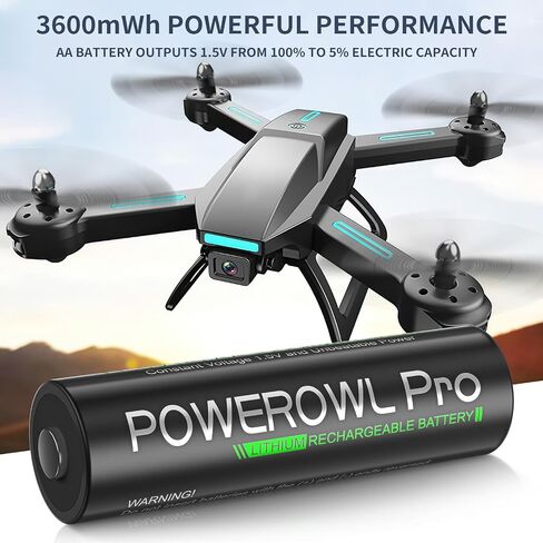 POWEROWL Rechargeable Lithium AA Batteries with Charger, 1.5V Stable Output 3600mWh Double A Battery 8 Pack for Blink Outdoor Camera in Kuwait
