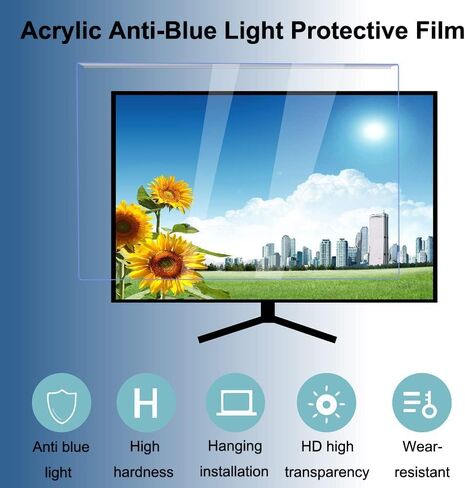 Anti Blue Light Screen Filter for 20-32 inch Widescreen Desktop Monitor, Blocks Excessive Harmful Blue Light, Relieve Eye Fatigue, 27 Inch 613 x 356 () in Kuwait