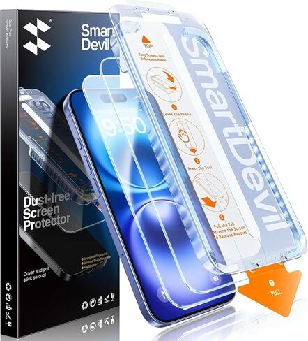 Screen Protector 13/13 Pro/14 Pull Box Smart Devil Tempered Glass 2 Pack in Kuwait