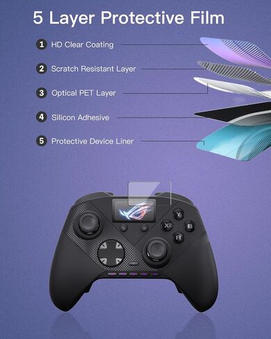 3-Pack Screen Protector Compatible with ASUS ROG Raikiri II Pro PC Controller, HD Clear PET Soft Film for Built-In Color Display, Anti-Scratch, Bubble-Free, Touch Sensitive in Kuwait