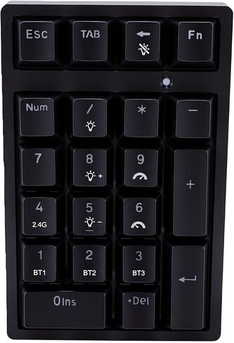 ASHATA Mechanical Numeric Keypad, Wireless Bluetooth RGB Luminous Ergonomic Compact Number Pad for Cashier Accounting Data Entry Office Laptop Desktop Daily Use in Kuwait