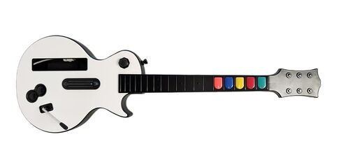 White Wireless Guitar Controller for Wii – Compatible With Most Rock Band & Guitar Hero Games! World Tour Warriors of Rock Les Paul Style (Renewed) in Kuwait