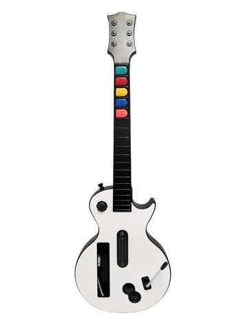 White Wireless Guitar Controller for Wii – Compatible With Most Rock Band & Guitar Hero Games! World Tour Warriors of Rock Les Paul Style (Renewed) in Kuwait