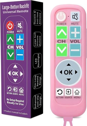 Backlit Big Button Remote for Samsung TV，with White Silicone Cover in Kuwait