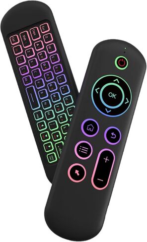 Handheld Gyro Air Mouse Controller Dual Mode Bluetooth 5.2 2.4G Wireless Backlit Mini QWERTY Keyboard Rechargeable Remote Control for Smart TV Android TV Box PC Laptop Media Projector Game Device in Kuwait