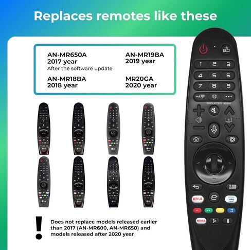 Voice Magic Remote Control MR20GA AKB75855501 for LG Smart TV, Replacement for Original LG Magic Remote with Pointer Navigation and Voice Search in Kuwait
