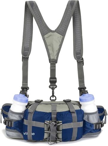 VISCNE Outdoor Fanny Pack Hiking Fishing Waist bag 2 Water Bottle Holder Lumbar Pack in Kuwait