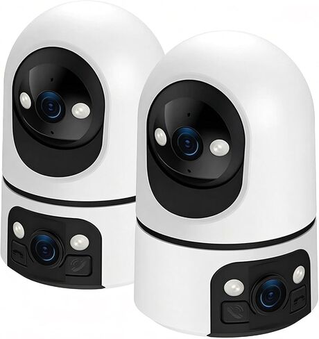 2K Dual Lens Indoor Pan Tilt Security Camera, WiFi Home Surveillance Cam, Dual Light Full Color Night Vision, 2-Way Audio Motion Detection, 300° Pan 60° Tilt for Pet Baby Home Shop Monitoring in Saudi Arabia