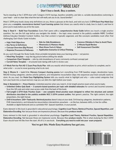 C-EFM Exam Prep Made Easy: Review, Study Guide and Test Prep for the NCC Certification in Electronic Fetal Monitoring: Flashcards,, 11 Week Study, ... Practice Test (Made Easy Academy Series) in Kuwait