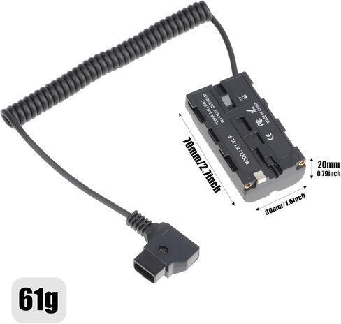 Hersmay Decoded NP-F550 Dummy Battery with D-Tap Adapter for Sony NP-F970 F570 F750 F770 F960 F570 F550 for Camera Field Monitor LED Video Light Z-CAM DSLR Camera in Kuwait