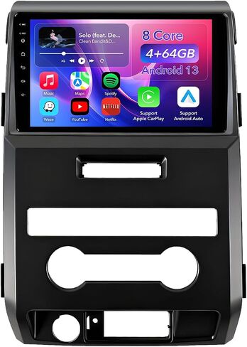 64GB Car Radio Stereo Upgrade for Ford F150 2009 2010 2011 2012, Plug and Play 9'' Android 13 Head Unit with Wireless Carplay/Android Auto/1080P Backup Camera/AM FM Radio in Kuwait