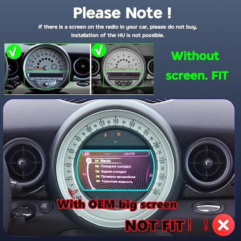 Car Stereo for BMW Mini Cooper R56 2007-2014, 9 Inch Touchscreen 2G+64G Android 14 Double Din Car Audio Receiver w/Wireless Carplay Android Auto GPS Navi Bluetooth WiFi SWC Backup Camera Mic in Kuwait