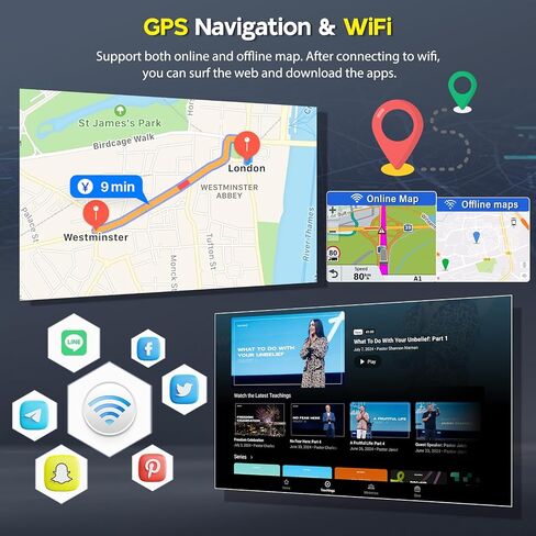 Car Stereo for BMW Mini Cooper R56 2007-2014, 9 Inch Touchscreen 2G+64G Android 14 Double Din Car Audio Receiver w/Wireless Carplay Android Auto GPS Navi Bluetooth WiFi SWC Backup Camera Mic in Kuwait