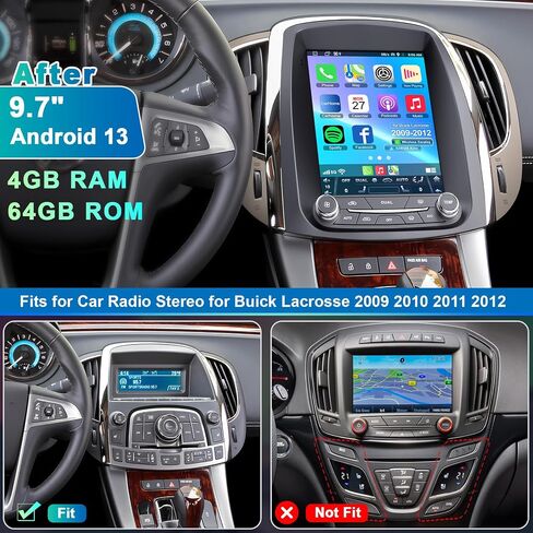 8Core Car Stereo Radio Android 15 for Buick Lacrosse 2009 2010 2011 2012 in Kuwait