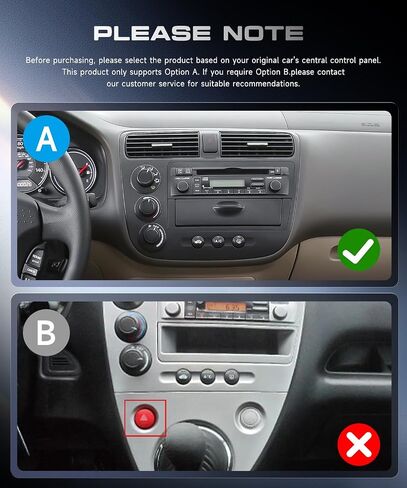 4G+64G Android 15 Car Stereo for Honda Civic 2001-2005, Wireless Carplay in Kuwait