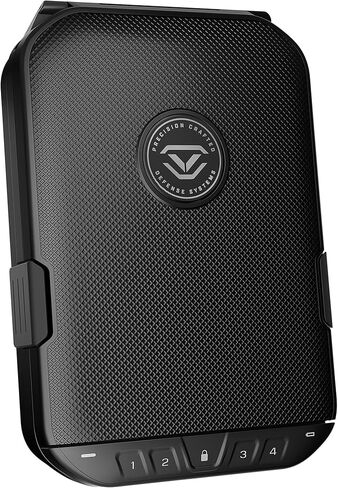 VAULTEK LifePod 20 Full-Size Lockable Weatherproof Case with Built-in Lock, Steel Security Cable, & TSA Handgun Case or Car Safe, Portable Travel Pistol Safe/Covert Black in Kuwait