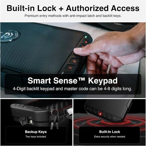 VAULTEK LifePod 20 Full-Size Lockable Weatherproof Case with Built-in Lock, Steel Security Cable, & TSA Handgun Case or Car Safe, Portable Travel Pistol Safe/Covert Black in Kuwait