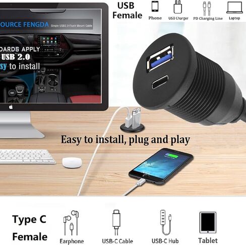 PENGLIN 2-in-1 USB3.0&USB-C Short Extension Cable(30cm/11.8in) in Kuwait