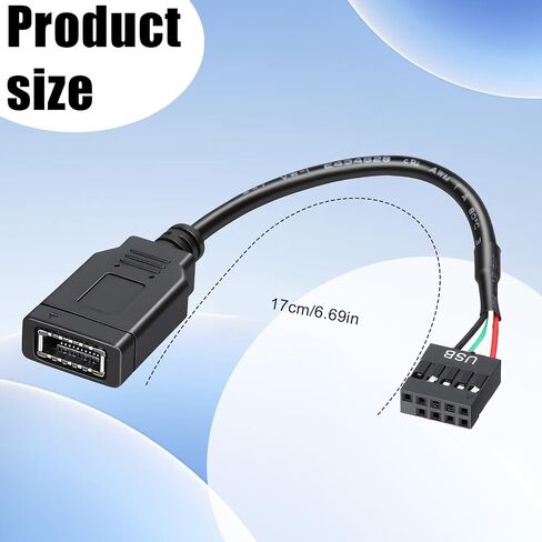 USB 2.0 to Type-E Motherboard Header Extension Cable, USB 2.0 9 Pin Female toUSB+USB 3.1 TypeE Motherboard Connector Adapter, USB3.2 Gen 1 Header USB-C Front Panel Adapter Cable for Computer in Kuwait