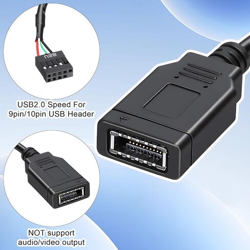 USB 2.0 to Type-E Motherboard Header Extension Cable, USB 2.0 9 Pin Female toUSB+USB 3.1 TypeE Motherboard Connector Adapter, USB3.2 Gen 1 Header USB-C Front Panel Adapter Cable for Computer in Kuwait