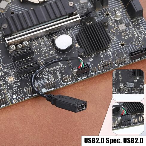 USB 2.0 to Type-E Motherboard Header Extension Cable, USB 2.0 9 Pin Female toUSB+USB 3.1 TypeE Motherboard Connector Adapter, USB3.2 Gen 1 Header USB-C Front Panel Adapter Cable for Computer in Kuwait