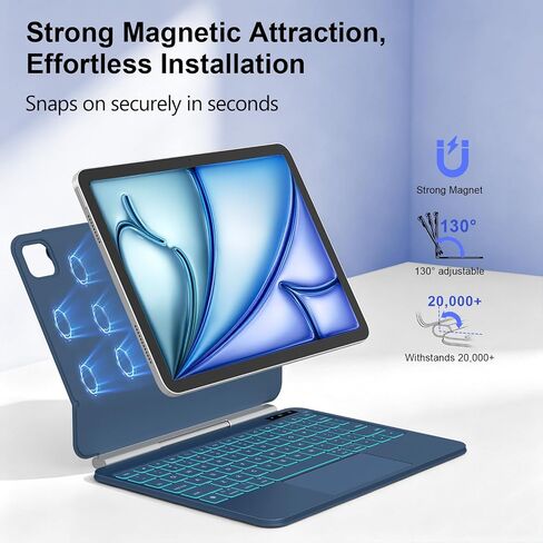 for iPad Air 11/Pro 11 (1-4) Keyboard Case, Full-Area Trackpad in Kuwait