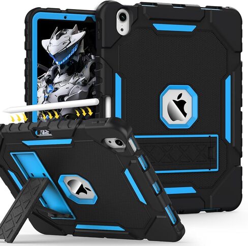 Grifobes Case for iPad Air 11-inch (M4/M3/M2) 2026/2025/2024, for iPad Air 5th/4th Generation 2022/2020 10.9", Heavy Duty Rugged Cover with Stand/Pencil Holder for i Pad Air 5 4 Gen(Black+Blue) in Saudi Arabia