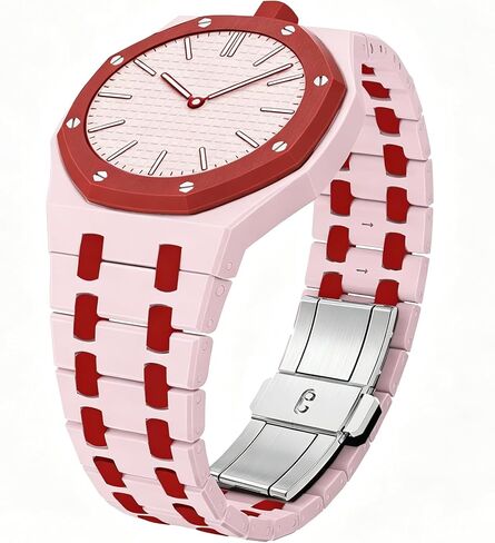 Full Ceramic Watch Case & Strap Replacement Compatible with AP x Swatch Royal Pop Series,Convertible Wrist Strap for 12 o'clock Crown Orientation,Waterproof Replacement Strap in Kuwait