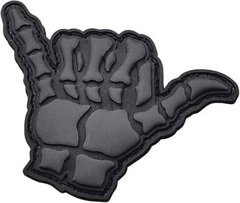 Shaka Hang Loose PVC Patch Compatible with Velcro Funny Patches (Blackout Subdued) in Kuwait