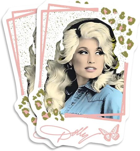 Dolly Parton Memorial Sticker, Pink Cowgirl Leopard Design for Laptop, Car, Locker, Tumbler, Water Bottle, Notebook, Hard Hat, 2-Pack 5-Inch Vinyl Stickers - EPLS0202 in Kuwait