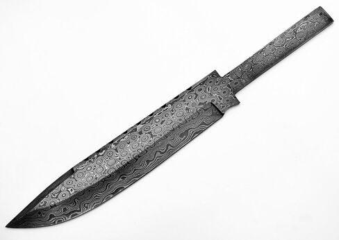 Huge Giant Drop Point Large Damascus High Carbon Steel Bowie Hunting Blank Blanks Blade Knife Knives Making in Kuwait