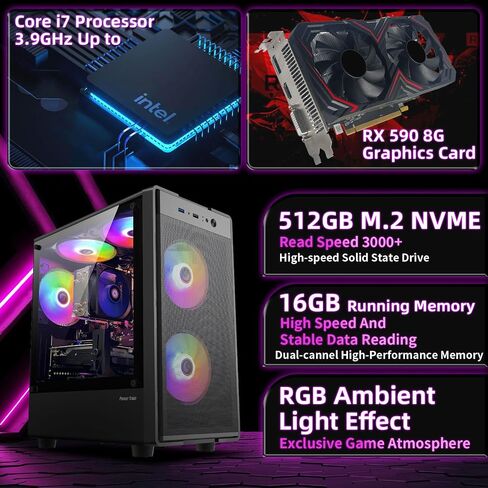 abytespark Prebuilt Gaming PC Desktop, Business Home Core i7 Tower Computer in Kuwait