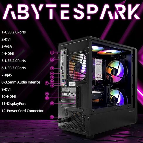 abytespark Prebuilt Gaming PC Desktop, Business Home Core i7 Tower Computer in Kuwait