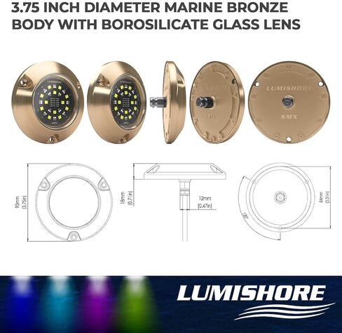 Bronze Underwater Boat Lights - RGB LED Surface Mount with IP68 Waterproof and 15,750 Lumens in Kuwait