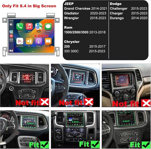 5GWiFi Upgrade Radio for Jeep Grand Cherokee 2014-2021, Dodge RAM 1500/2500/3500 2013-2018, Dodge Challenger Charger Durango 2015-2023, Touch Screen Car Stereo Carplay GPS (Only Fit 8.4inch Screen) in Kuwait
