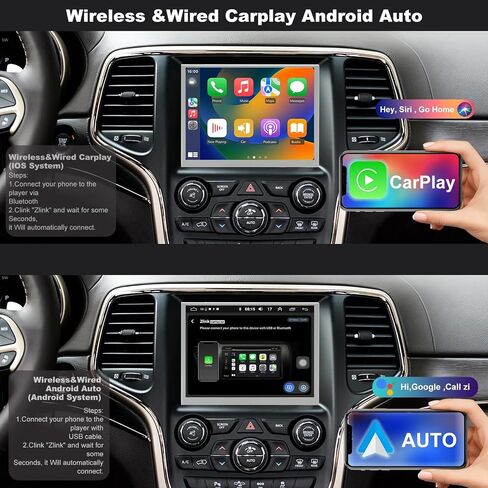5GWiFi Upgrade Radio for Jeep Grand Cherokee 2014-2021, Dodge RAM 1500/2500/3500 2013-2018, Dodge Challenger Charger Durango 2015-2023, Touch Screen Car Stereo Carplay GPS (Only Fit 8.4inch Screen) in Kuwait