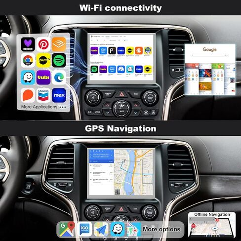 5GWiFi Upgrade Radio for Jeep Grand Cherokee 2014-2021, Dodge RAM 1500/2500/3500 2013-2018, Dodge Challenger Charger Durango 2015-2023, Touch Screen Car Stereo Carplay GPS (Only Fit 8.4inch Screen) in Kuwait