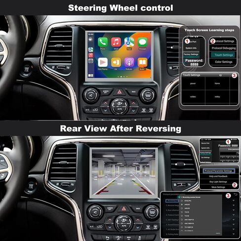 5GWiFi Upgrade Radio for Jeep Grand Cherokee 2014-2021, Dodge RAM 1500/2500/3500 2013-2018, Dodge Challenger Charger Durango 2015-2023, Touch Screen Car Stereo Carplay GPS (Only Fit 8.4inch Screen) in Kuwait